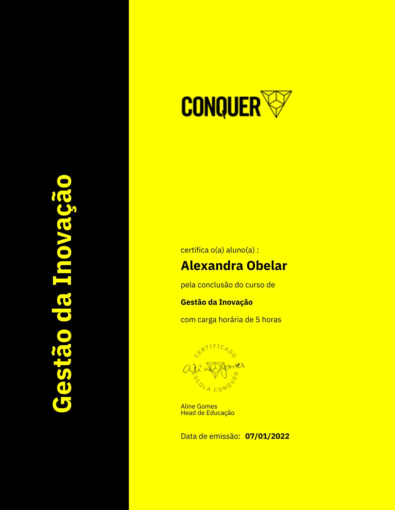 Certificado de Gestão da Inovação